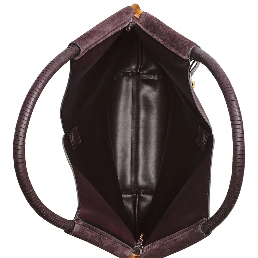Donna Karan Chocolate Plum Large Suede Shoulder bag - Picture 4 of 6